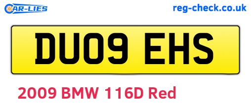 DU09EHS are the vehicle registration plates.