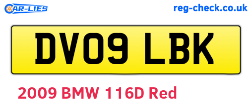 DV09LBK are the vehicle registration plates.
