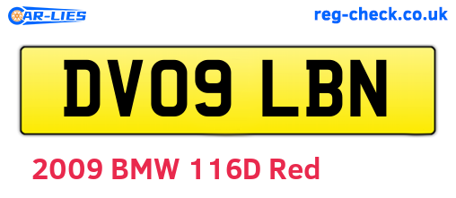 DV09LBN are the vehicle registration plates.