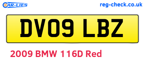 DV09LBZ are the vehicle registration plates.