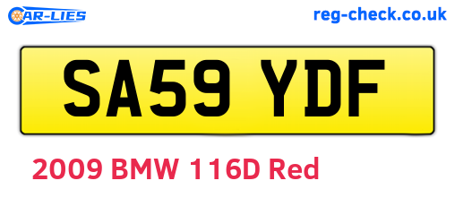 SA59YDF are the vehicle registration plates.