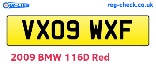 VX09WXF are the vehicle registration plates.