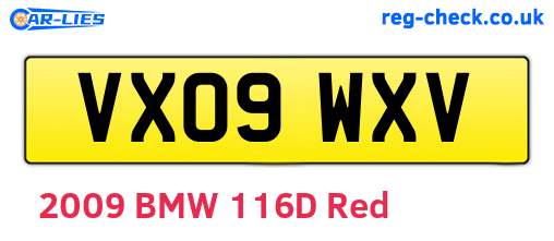 VX09WXV are the vehicle registration plates.