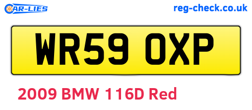 WR59OXP are the vehicle registration plates.