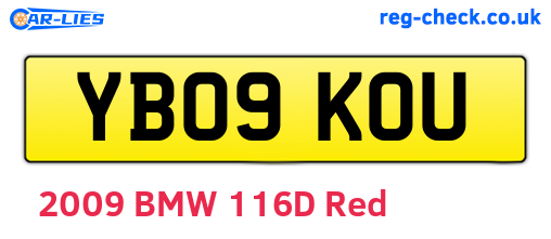 YB09KOU are the vehicle registration plates.