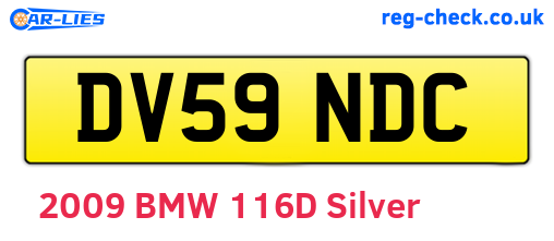 DV59NDC are the vehicle registration plates.