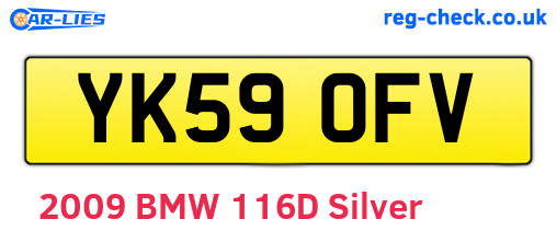 YK59OFV are the vehicle registration plates.