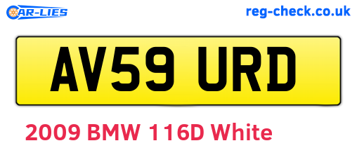AV59URD are the vehicle registration plates.