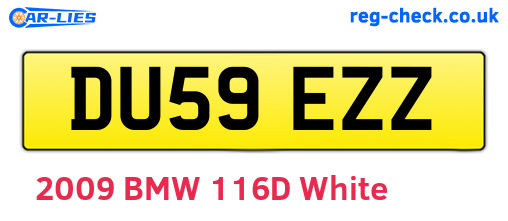 DU59EZZ are the vehicle registration plates.