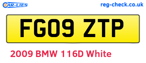 FG09ZTP are the vehicle registration plates.