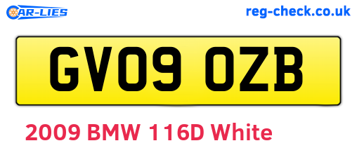 GV09OZB are the vehicle registration plates.