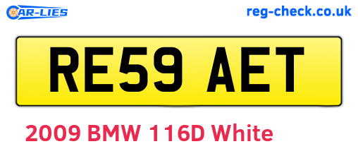 RE59AET are the vehicle registration plates.