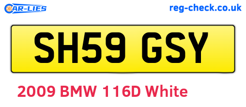 SH59GSY are the vehicle registration plates.