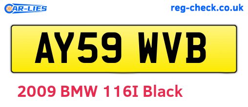 AY59WVB are the vehicle registration plates.