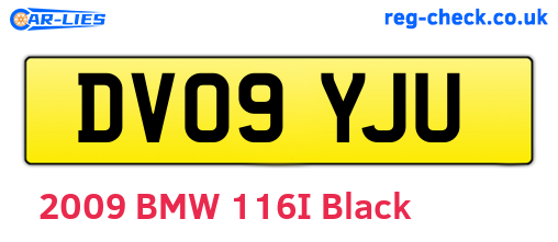 DV09YJU are the vehicle registration plates.