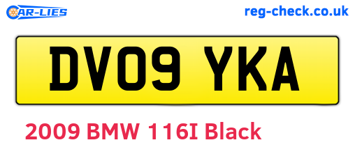 DV09YKA are the vehicle registration plates.