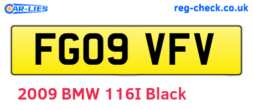 FG09VFV are the vehicle registration plates.