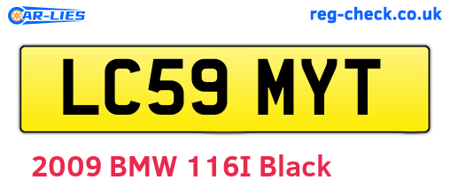 LC59MYT are the vehicle registration plates.