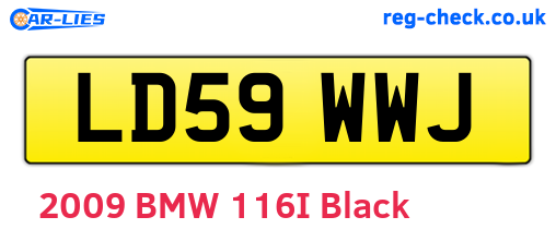 LD59WWJ are the vehicle registration plates.