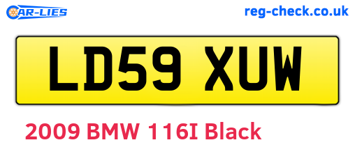LD59XUW are the vehicle registration plates.