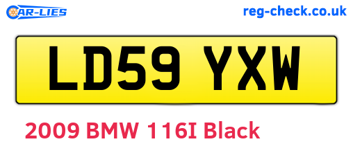 LD59YXW are the vehicle registration plates.
