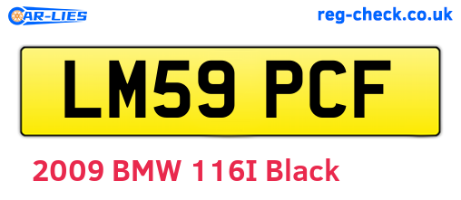LM59PCF are the vehicle registration plates.