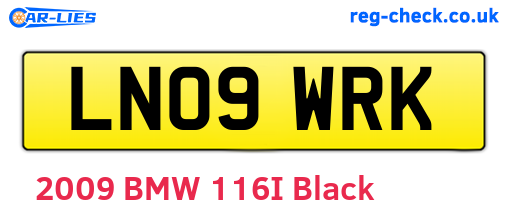 LN09WRK are the vehicle registration plates.