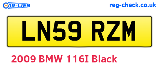 LN59RZM are the vehicle registration plates.