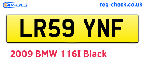 LR59YNF are the vehicle registration plates.
