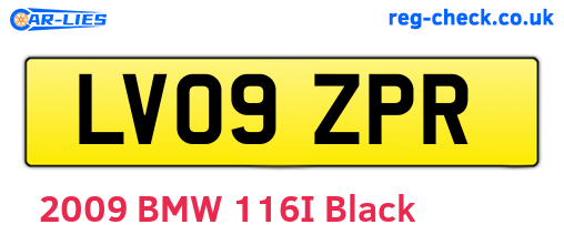 LV09ZPR are the vehicle registration plates.