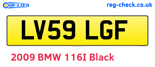 LV59LGF are the vehicle registration plates.