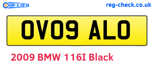 OV09ALO are the vehicle registration plates.