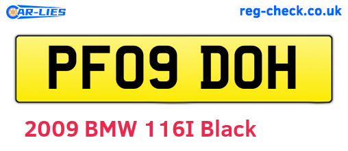 PF09DOH are the vehicle registration plates.
