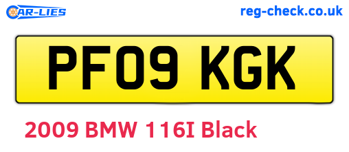 PF09KGK are the vehicle registration plates.