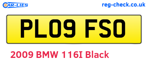 PL09FSO are the vehicle registration plates.