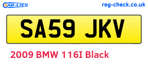 SA59JKV are the vehicle registration plates.