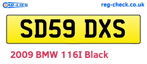 SD59DXS are the vehicle registration plates.