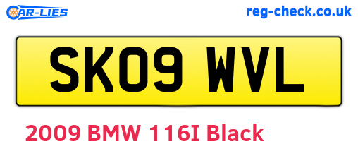 SK09WVL are the vehicle registration plates.