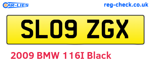 SL09ZGX are the vehicle registration plates.