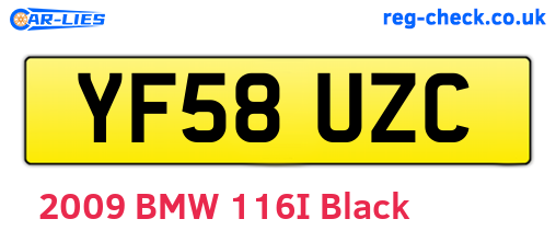 YF58UZC are the vehicle registration plates.