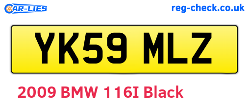 YK59MLZ are the vehicle registration plates.