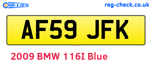 AF59JFK are the vehicle registration plates.