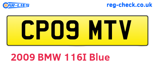 CP09MTV are the vehicle registration plates.