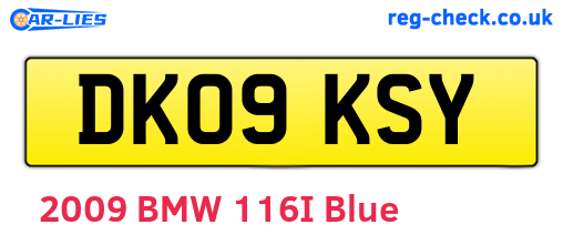 DK09KSY are the vehicle registration plates.