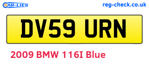 DV59URN are the vehicle registration plates.