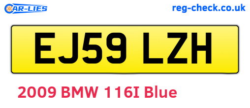 EJ59LZH are the vehicle registration plates.