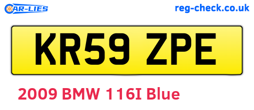 KR59ZPE are the vehicle registration plates.
