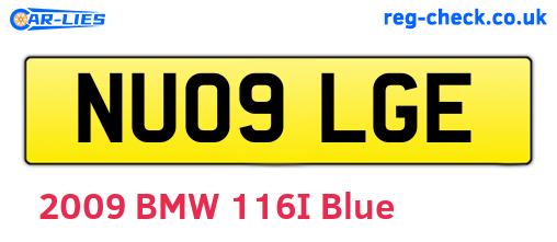 NU09LGE are the vehicle registration plates.