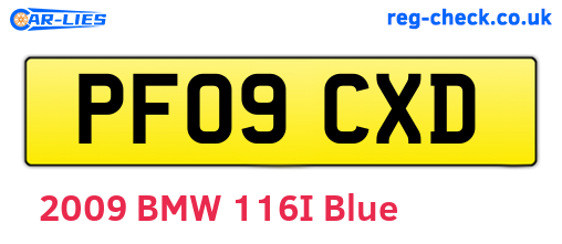 PF09CXD are the vehicle registration plates.