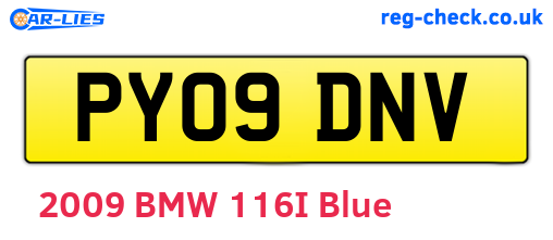 PY09DNV are the vehicle registration plates.